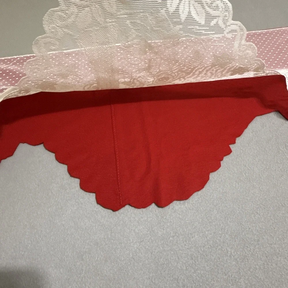 Vtg Christmas Silent Night Nativity Scene Lace Valance Felt Back Topper Handmade